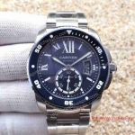 Swiss Quality Replica Calibre De Cartier Diver SS Blue Dial Watch
